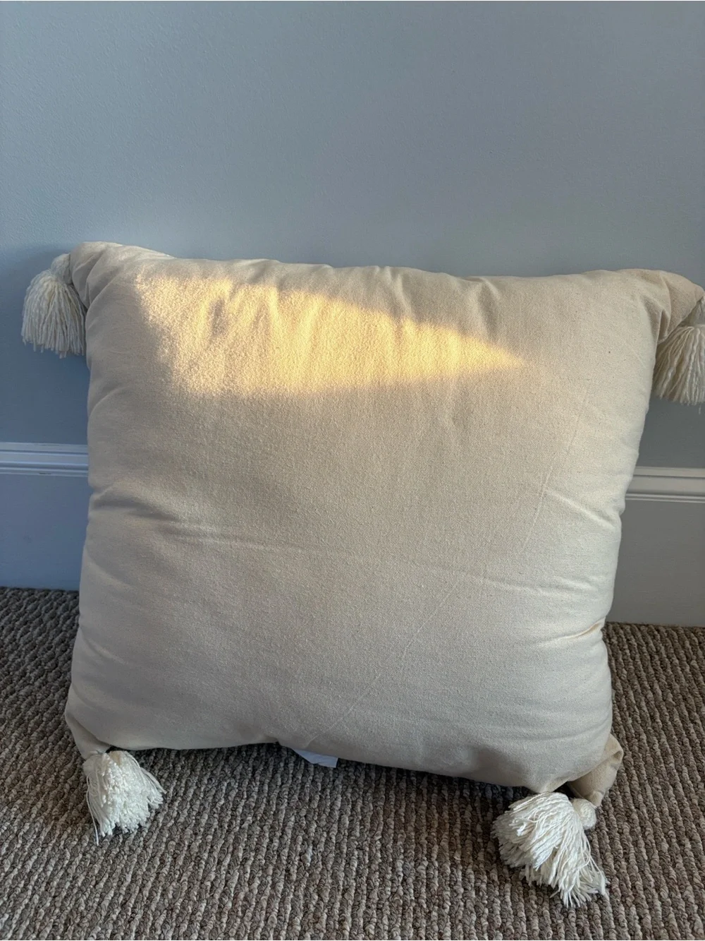 Hearth & Hand Decorative Plaid Tassel Pillow 24”x24”